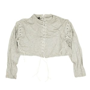 Unravel Project Lace Kurzarm T-Shirt – Grau