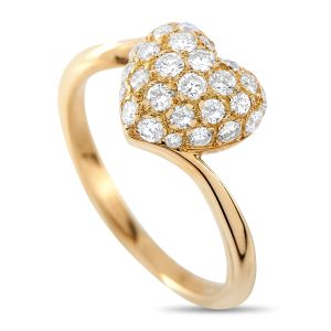 Cartier 18K Gelbgold 0.45ct Diamant Herzring -080724 – CA01 / 7748733337660