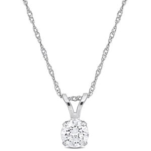 Mimi & Max 1/2ct TDW labor-grown Diamant Solitär Anhänger mit Kette aus 14k Weißgold