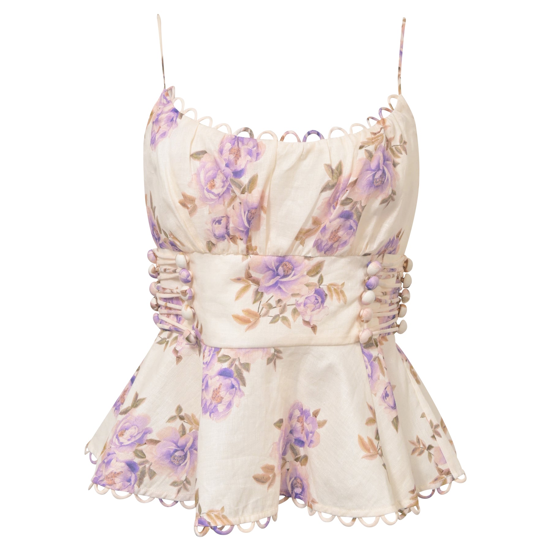 Zimmermann Top mit Blumenmuster aus mehrfarbiger Baumwolle