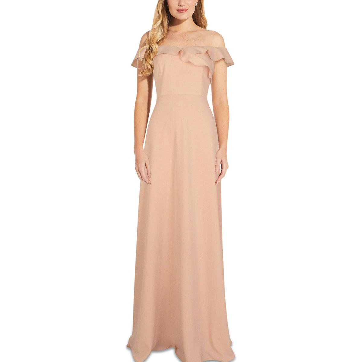 Rüschen Besatz Maxi Abendkleid