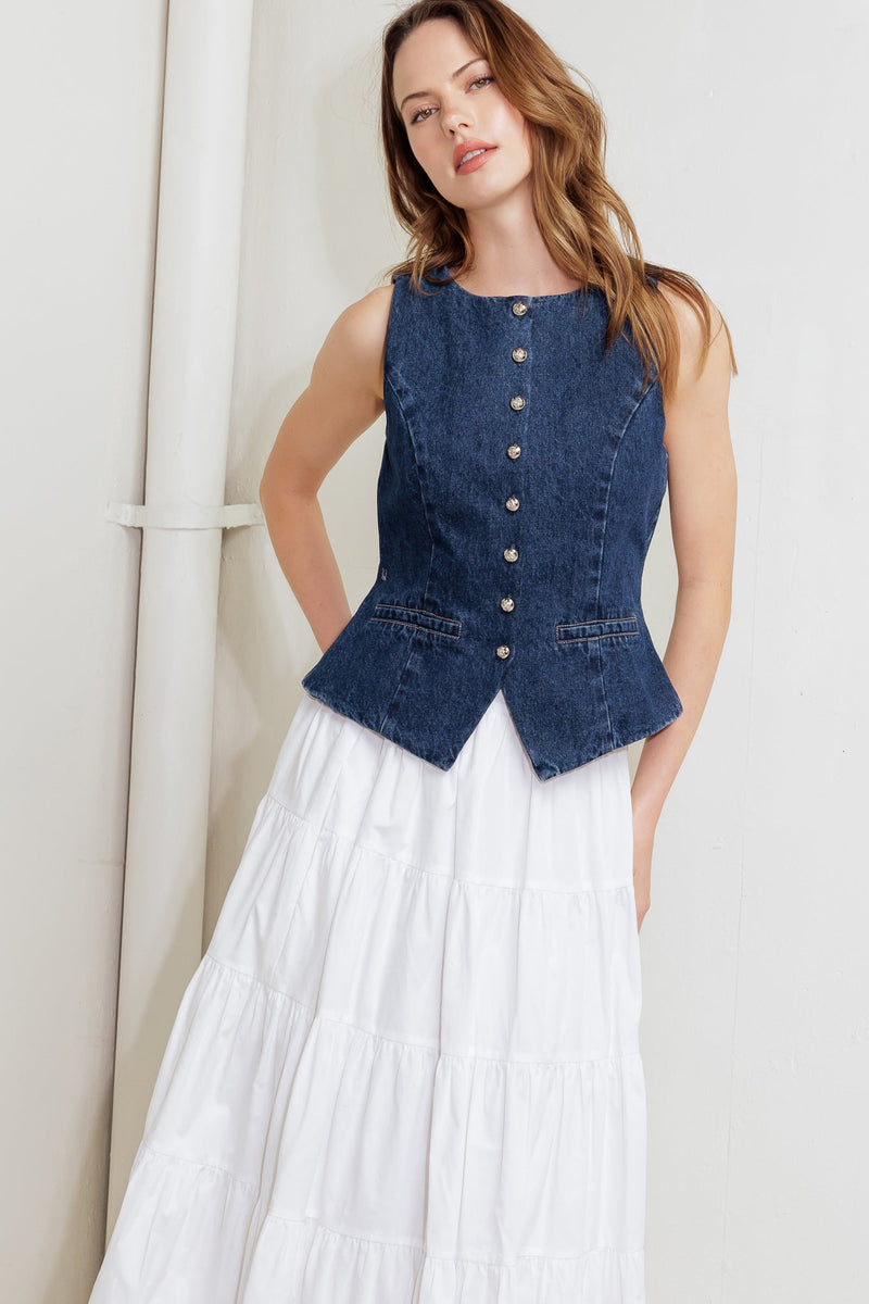 KAFFEE PETAL Denim VEST