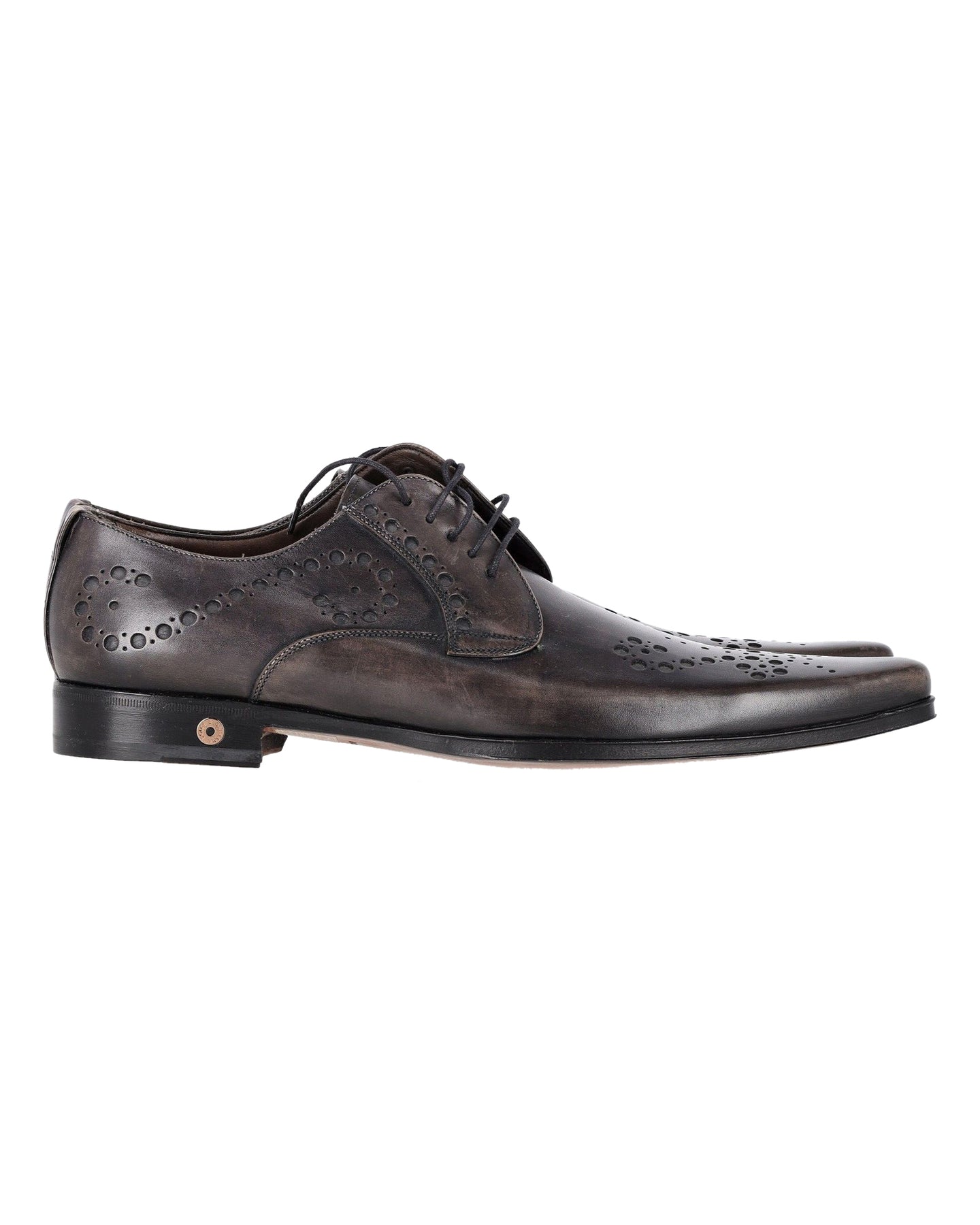 Dolce & Gabbana Perforierte Spitzen-Derby-Schuhe aus braunem Leder