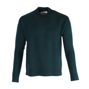 Jil Sander Crewneck lange Ärmel Pullover aus grüner Wolle 7748738875452