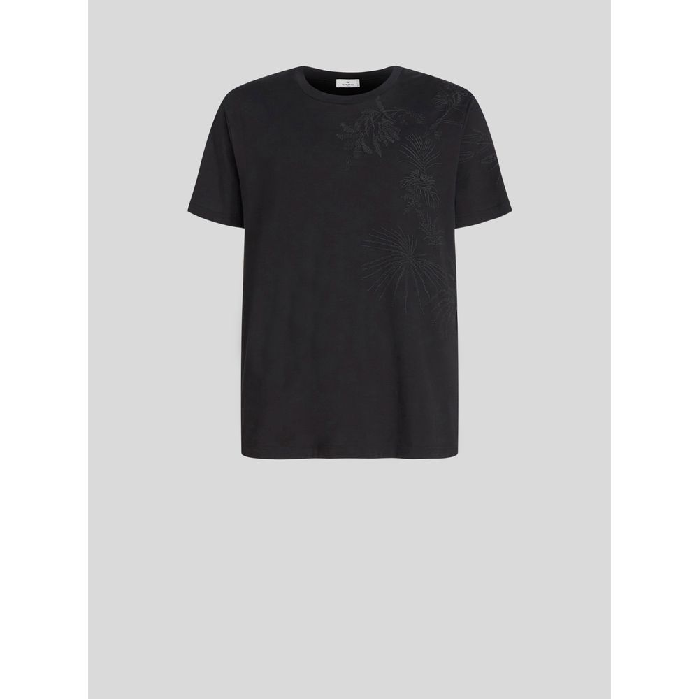 Blumenstickerei T-Shirt