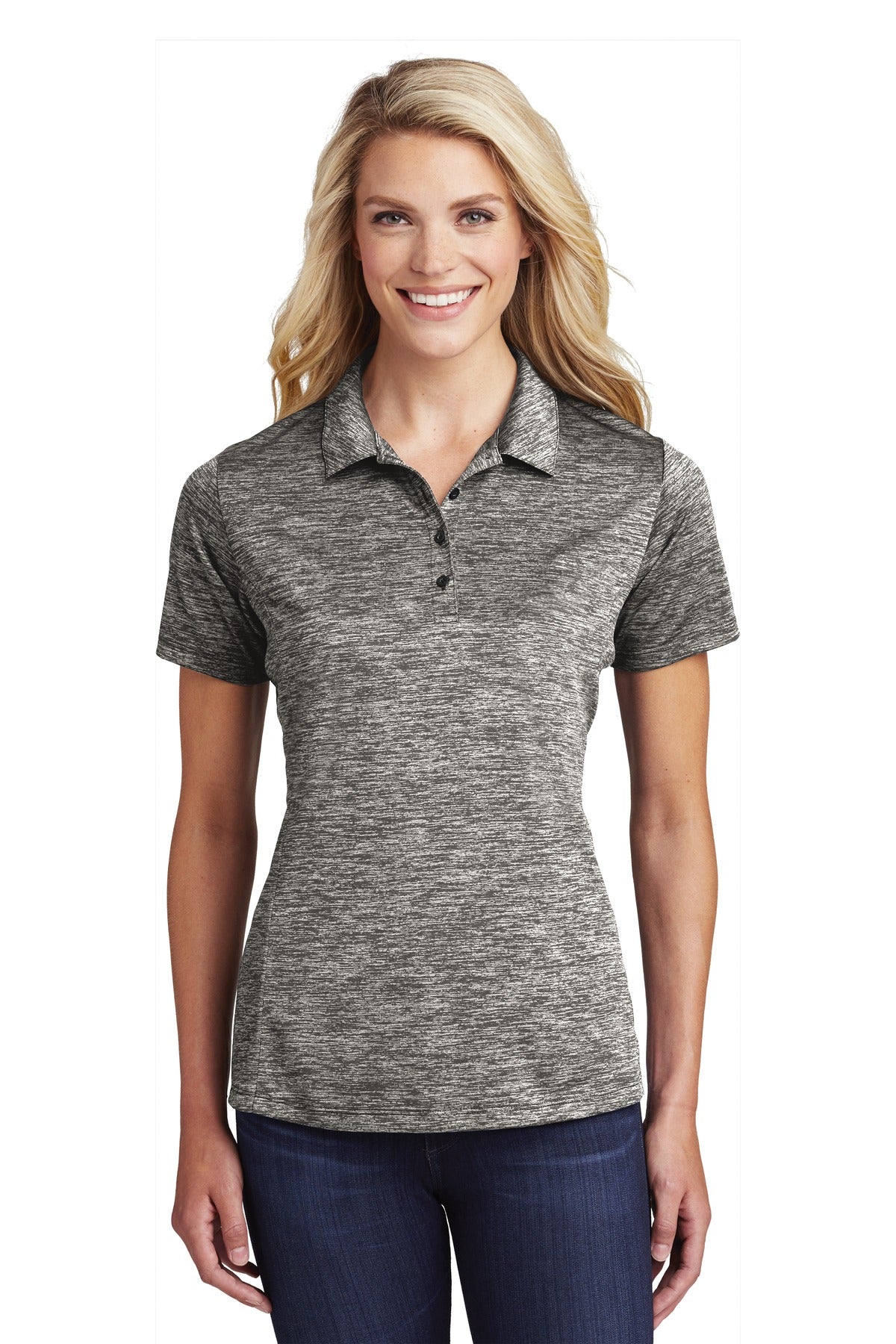 Sport-Tek PosiCharge Electric Heather Polo für Damen. LST590