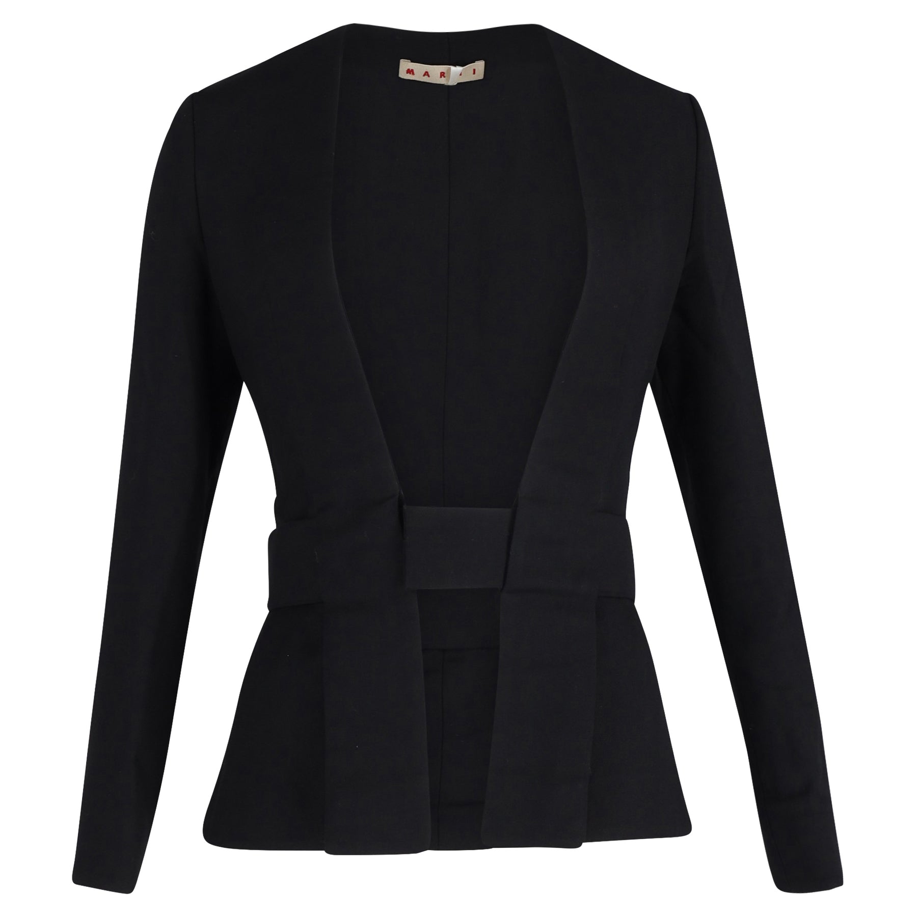Marni Collarless Jacke mit Gürtel in Schwarz