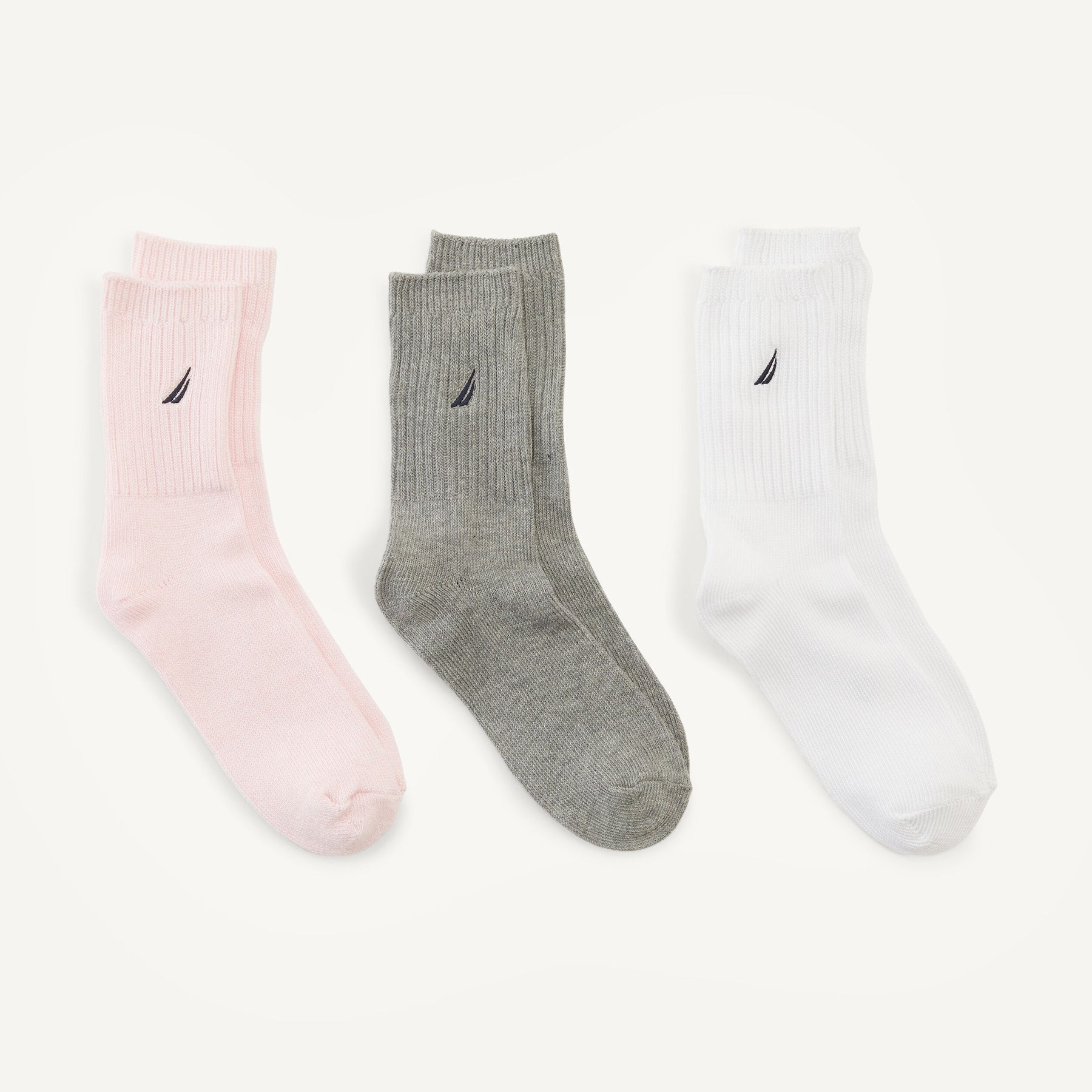 Nautica Damen Crew Socken, 3-Packung