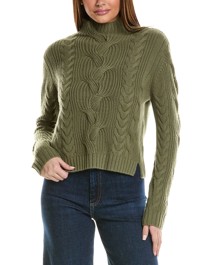 Hannah Rose grob Kabel Trichter Hals Wolle & Kaschmir-Blend Pullover