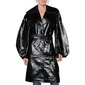 Antonia Lackleder Ballon Ärmel Trenchcoat