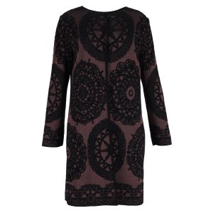 M Missoni Patterned Kurzer Mantel in brauner Viskose 7748770136124 stricken