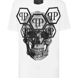 T-Shirt rund Hals ss Schädel mit Kristallen 7648930857020