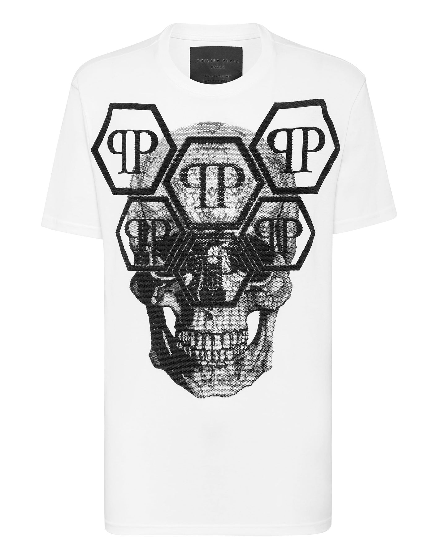 T-Shirt Rundhals SS Skull mit Kristallen