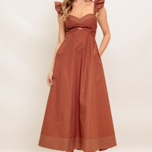 TUSCAN SUNSET Gewebtes Midikleid