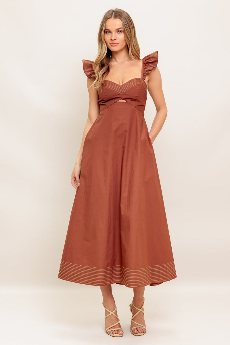TUSCAN SUNSET gewebt MIDI Kleid
