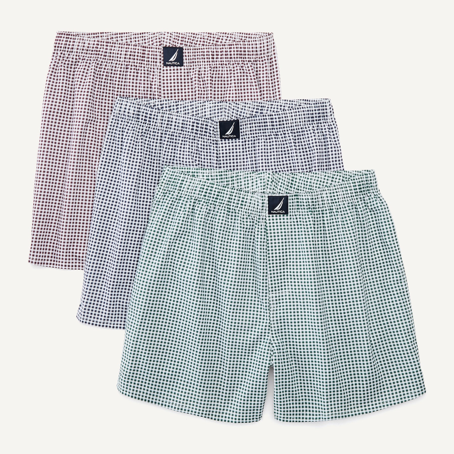 Nautica Herren gewebt Boxer, 3-Packung