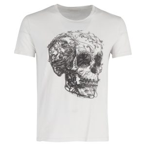Alexander McQueen Skull T-Shirt aus weißer Baumwolle