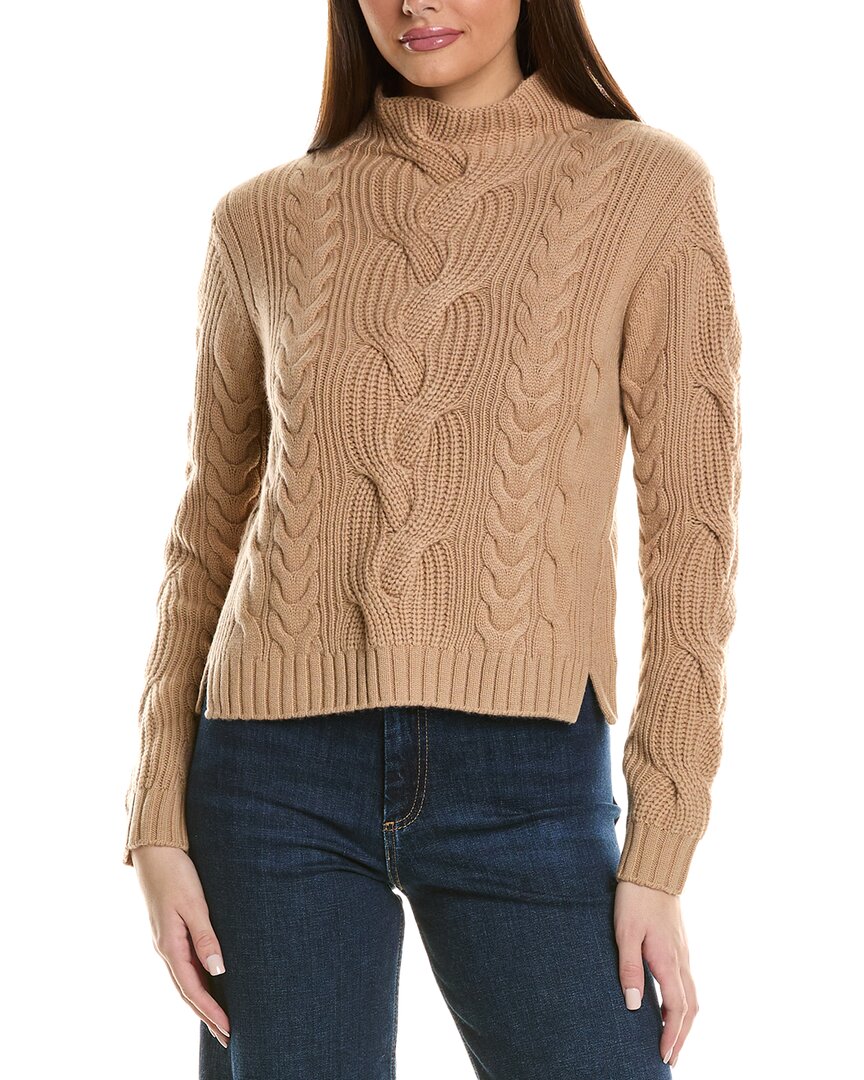 Hannah Rose grob Kabel Trichter Hals Wolle & Kaschmir-Blend Pullover