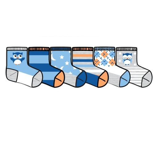 Tic-Tac-Toe Jungen 6 Packung Kleinkind Non Terry Fußkettchen