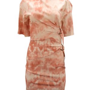 Roberto Cavalli Gestricktes Batikmuster Kleid aus rosa Viskose