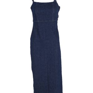Reformation Delphinia Stretch-Denim Midikleid aus Marineblau Baumwolle 7748748705852