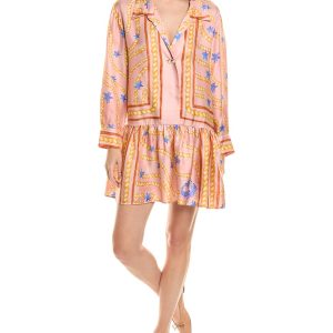 Sandro Flounce Seide Minikleid 7649324826684