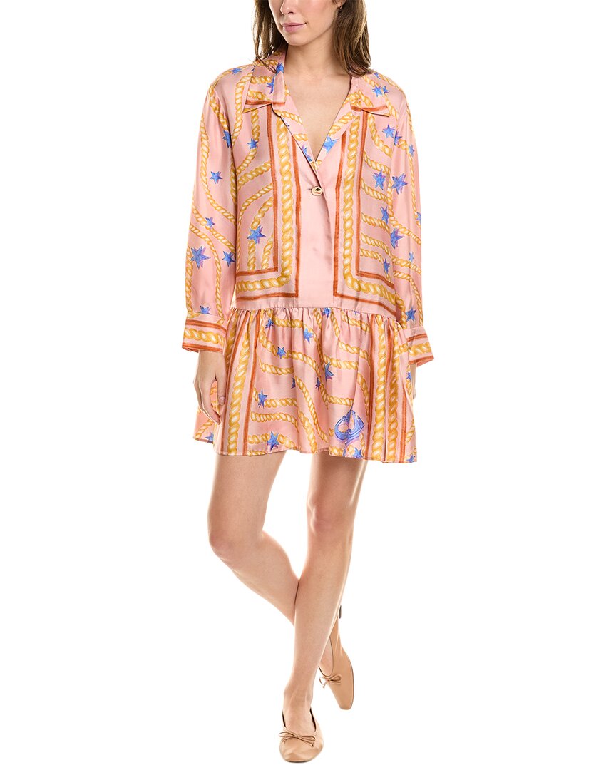 Sandro Flounce Seide Minikleid