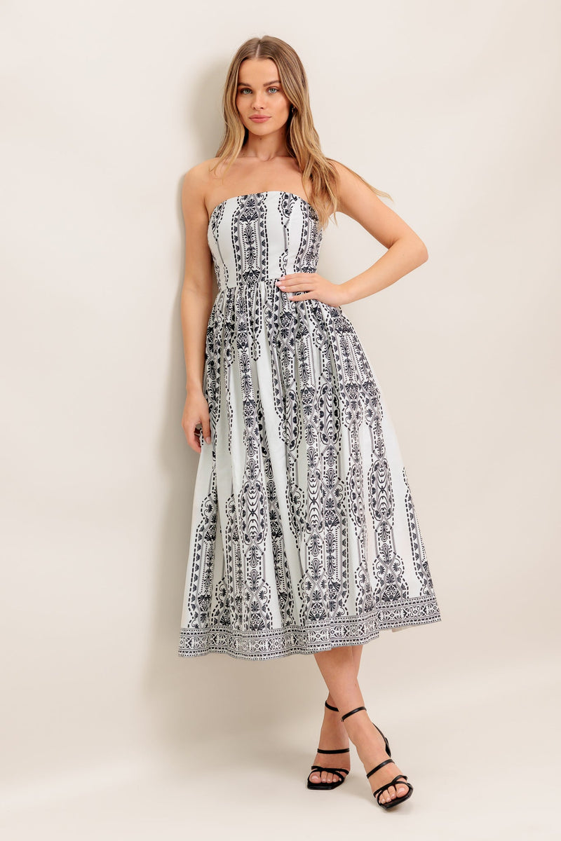 SOMMER SILHOUETTE gewebt MIDI Kleid