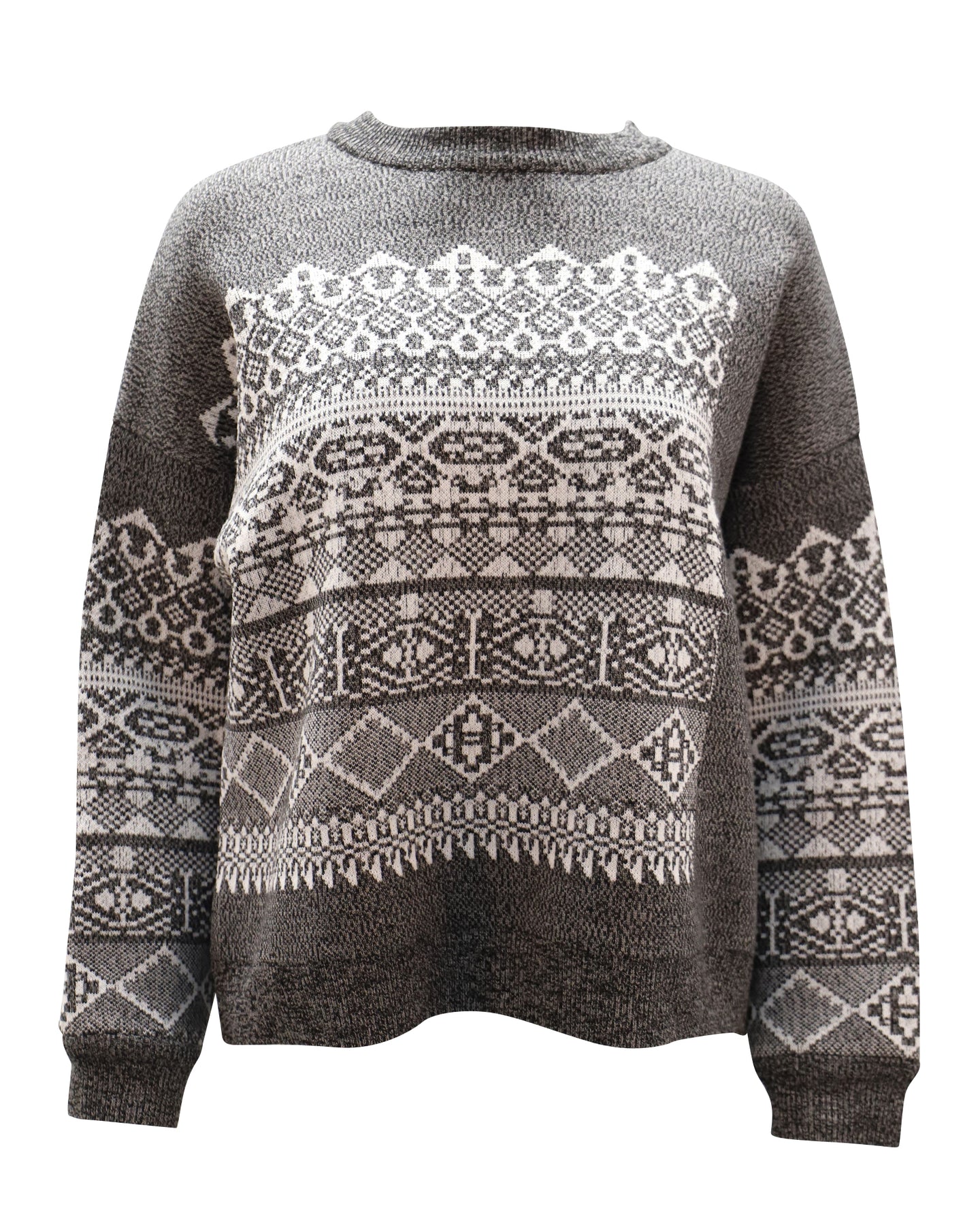 Alexander Wang Fair Isle Pullover aus grauer Wolle