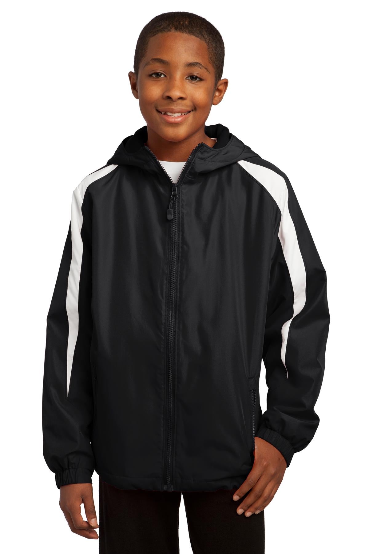 Sport-Tek Fleece-gefütterte Colorblock-Jacke für Jugendliche