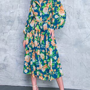 BUBBLY BLISS gewebt Midi Hemd Kleid