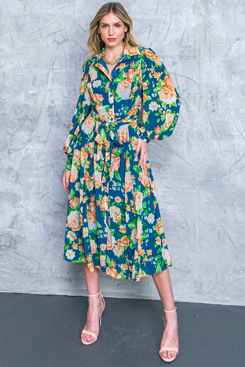 BUBBLY BLISS gewebt MIDI Hemd Kleid