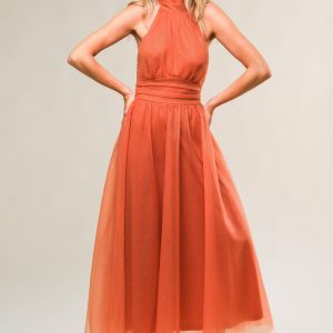 EVERY NOW AND THEN MESH Midikleid