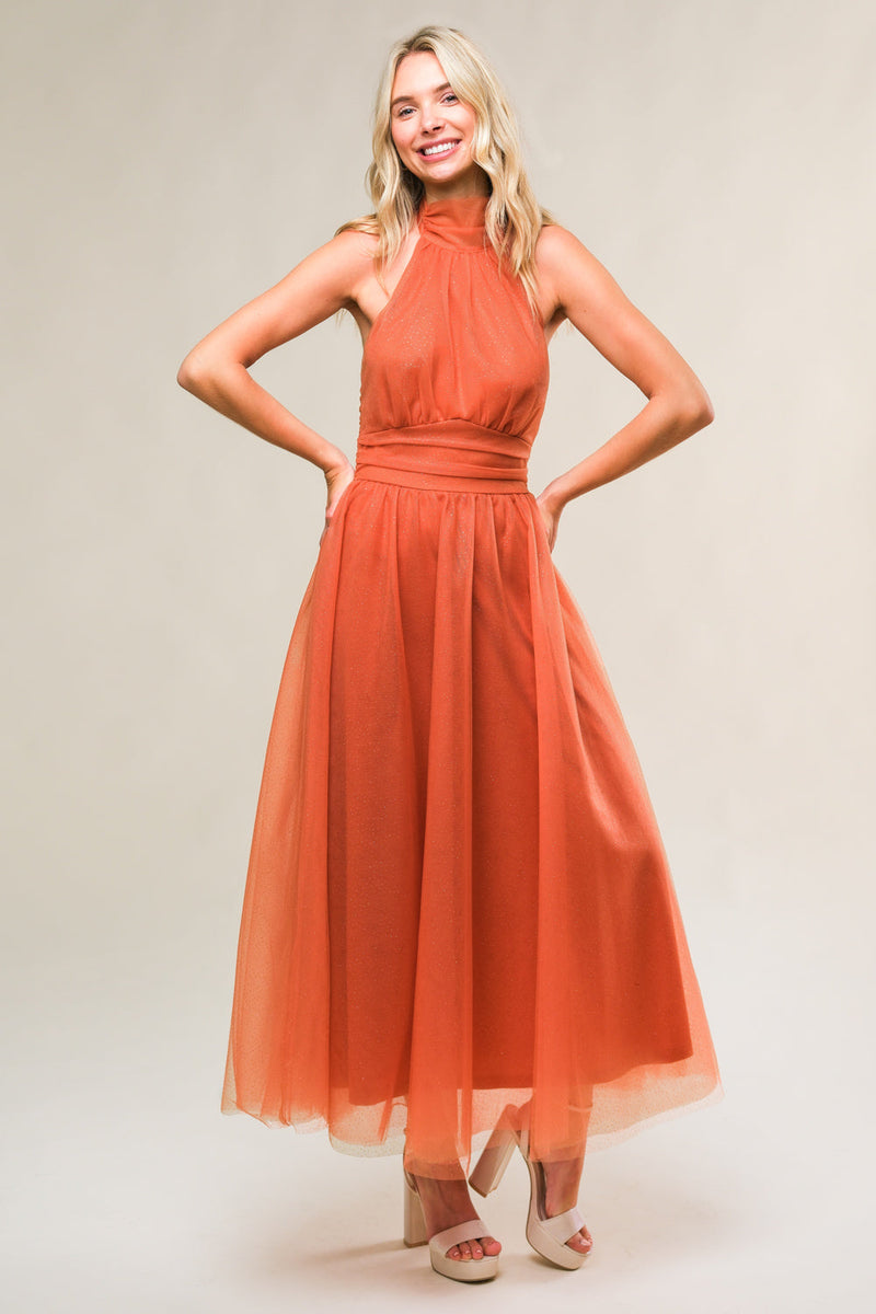 JEDER JETZT UND DANN MESH MIDI Kleid