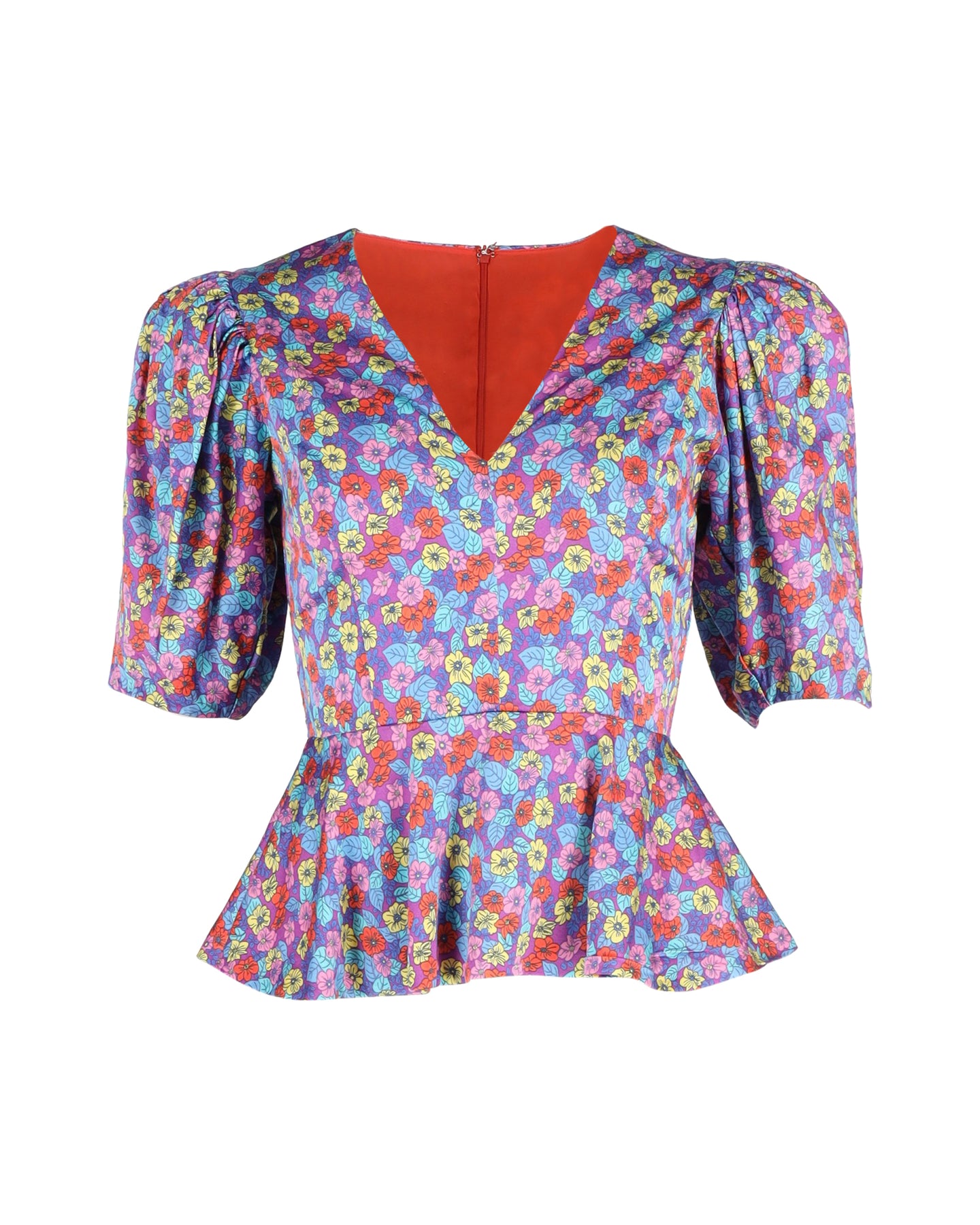 Birger Christensen Mindy Peplum Bluse mit Blumenmuster Viskose