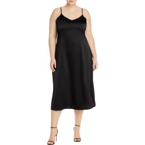 Plus Crepe Satin Slip Kleid