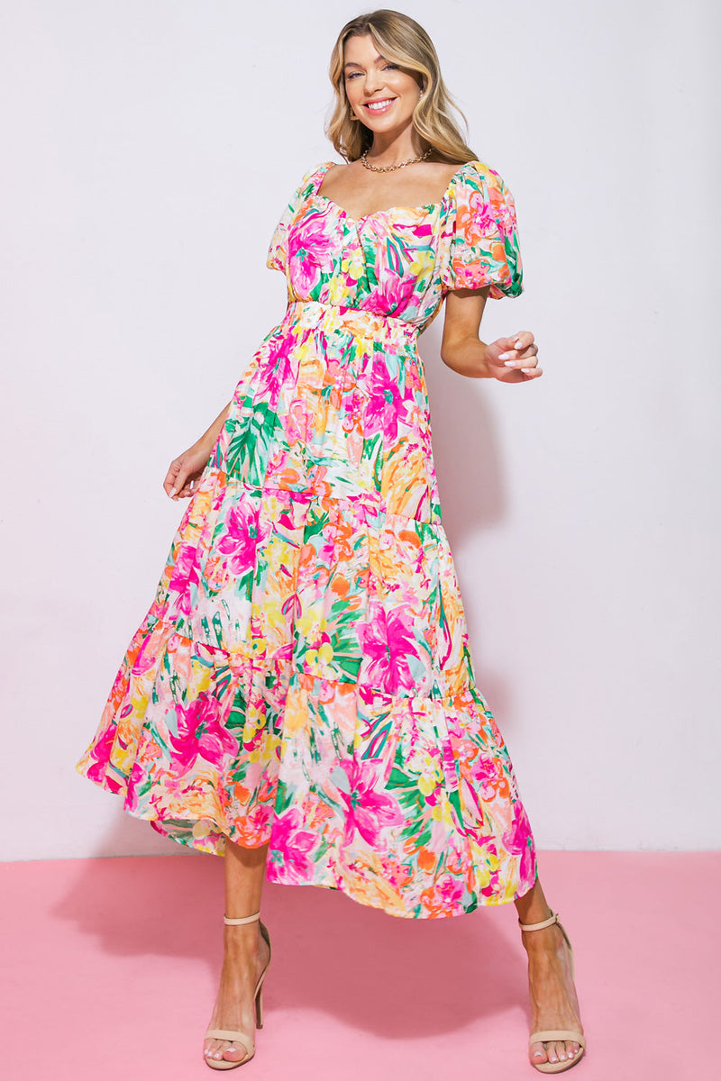 ES STARTET JETZT gewebt MIDI Kleid