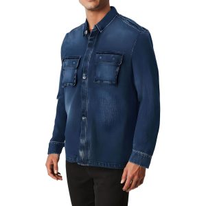 Collar Denim Hemdjacke