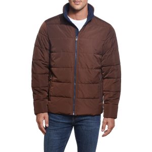 Lightweight gesteppt Puffer Jacke mit Fleece gefüttert Kragen