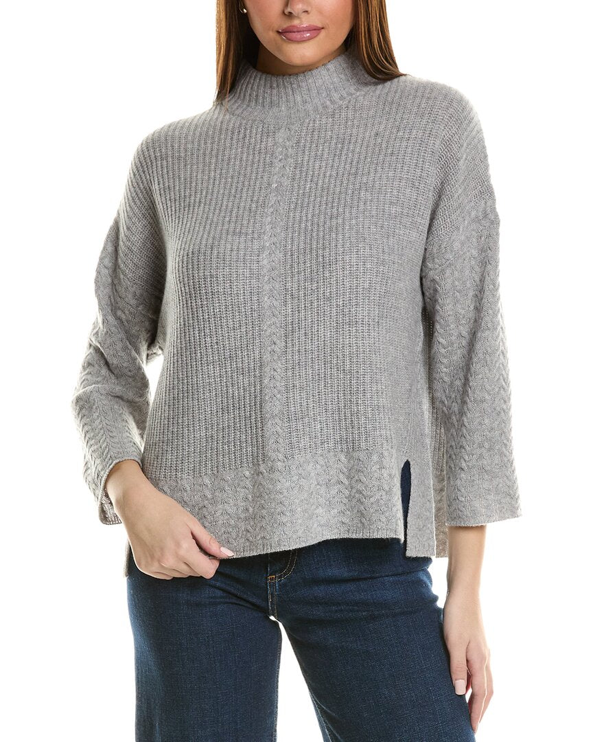 Hannah Rose Shaker Kabel Rollkragenpullover aus Wolle & Kaschmir