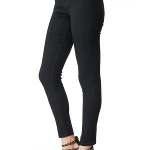 hoher Bund Skinny Jeans in schwarz