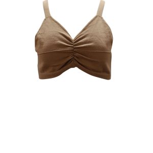Cami NYC Shirred Crop Top in Braune Baumwolle 7748741955644