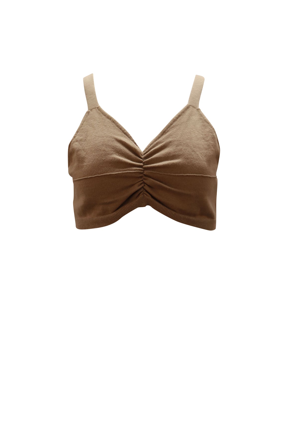 Trägertop NYC Crop Top aus brauner Baumwolle