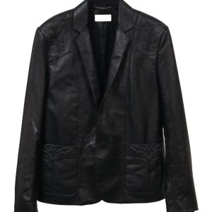 Saint Laurent Western Blazer Jacke aus schwarzem Leder