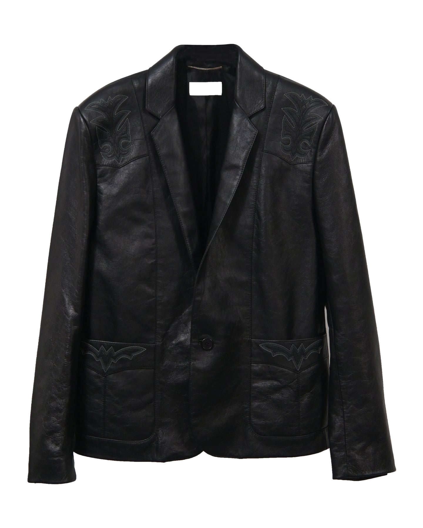 Saint Laurent Western Blazer Jacke aus schwarzem Leder