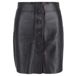 Sandro Milla A-Line Rock aus schwarzem Leder 7748752048188