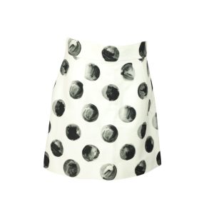 Dolce & Gabbana Bemalter Rock mit Tupfenmuster aus weißer Baumwolle