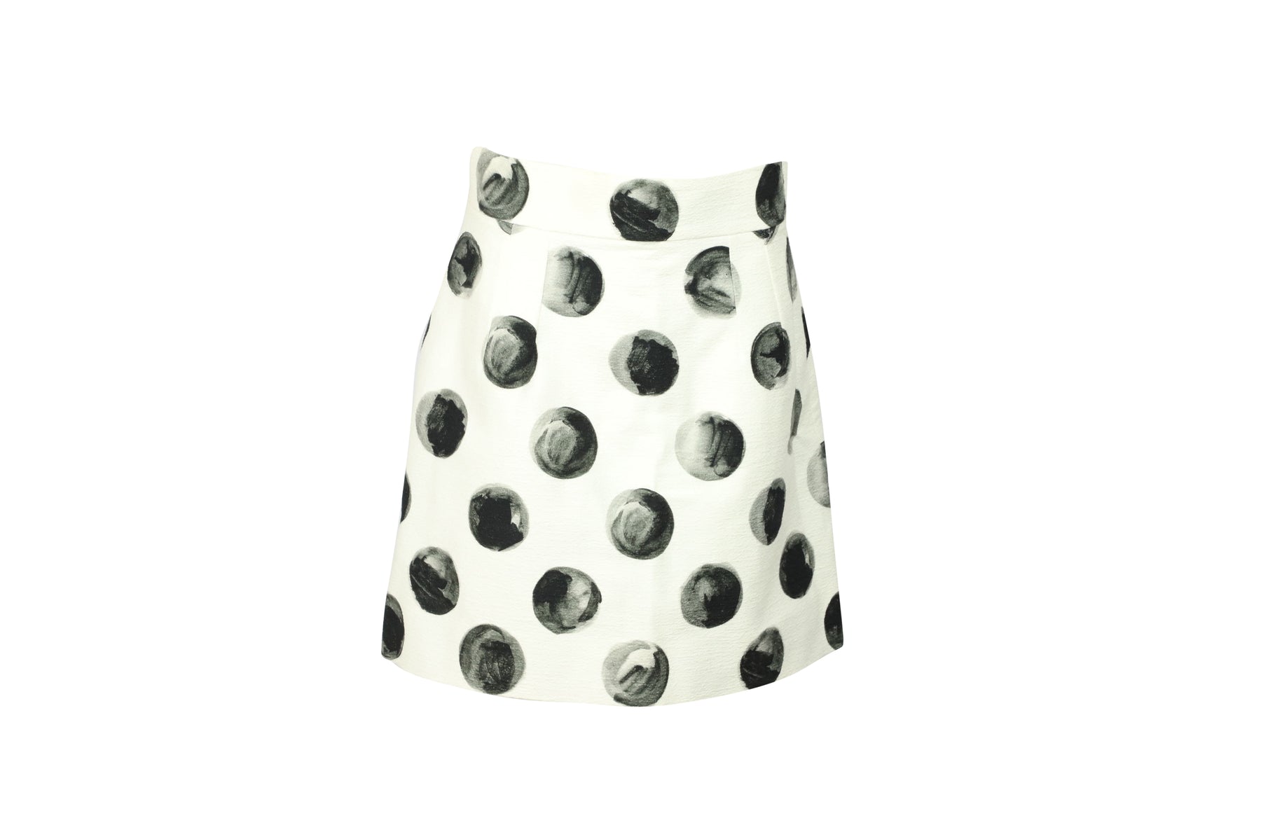 Dolce & Gabbana Bemalter Rock mit Tupfenmuster aus weißer Baumwolle