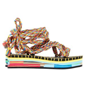 Chloé Tie-Up Lou Sandalen aus mehrfarbiger Baumwolle 7748775968828