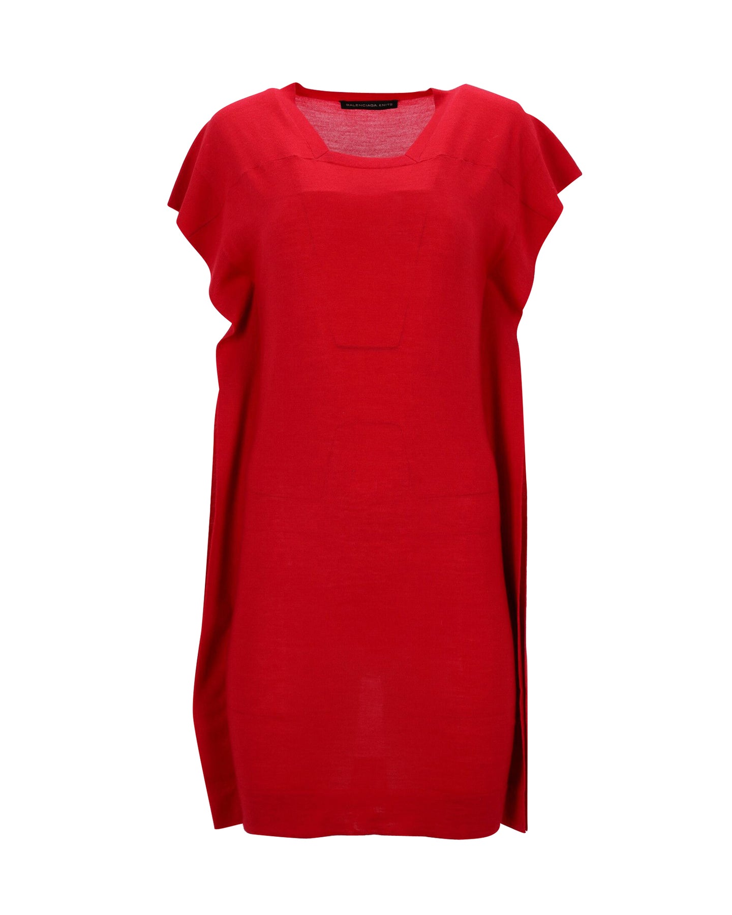 Balenciaga Minikleid aus roter Wolle stricken